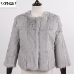 New Arrival Short Style Lady 100% Natural Rabbit Fur Coats Winter Warm Rabbit Fur Jackets Women Slim Real Rabbit Fur Overcoats