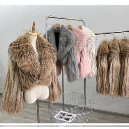 Women's Raccoon Dog Fur Jacket Winter Korean Style Short Slim Fit Large Lapel Sexy Office Lady Real Fur Coat 2025 Fashion
