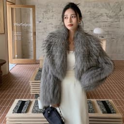 Women's Raccoon Dog Fur Jacket Winter Korean Style Short Slim Fit Large Lapel Sexy Office Lady Real Fur Coat 2025 Fashion