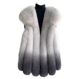 Fox fur vest women's medium and long 2024 new fashion fur vest thick coat real fur for winter