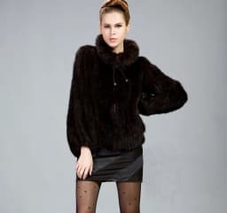 Mink Hair Knitted Fur Coat Mink Clothes Fur Women's Fashion Lapel Coat Jacket Winter Fur Jacket