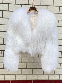 Aulande Women Jacket Winter Real Fur Coat Woman Winter Warm 100% Natural Mongolian Sheep White Short Sheepskin High Quality