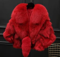 2023 autumn and winter fashion neckline fox fur coat trend personality lady fur poncho