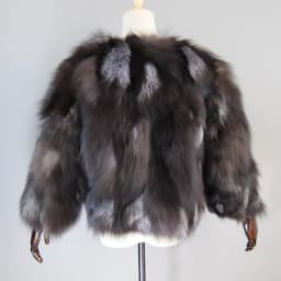 New Women Real Silver Fox Fur Coats Winter Warm 100% Natural Fox Fur Jackets Russian Lady Short Style Genuine Fox Fur Outerwears