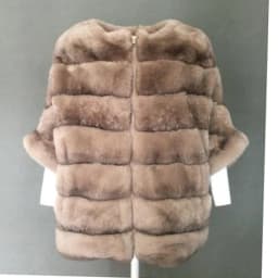 Real Rex Rabbit Fur Jacket for Women Zipper Stripe with Batwing Sleeve Furry Vest Thick Tops Dropshipping Winter Coat 1907018