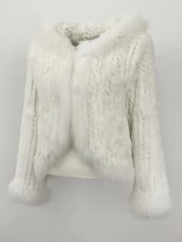 OFTBUY New Autumn Winter Hooded Real Fox Fur Jacket Natural Rabbit Fur Coat Women Fashion Solid Kintting Fur Outerwear Female