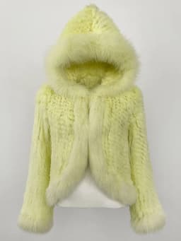 OFTBUY New Autumn Winter Hooded Real Fox Fur Jacket Natural Rabbit Fur Coat Women Fashion Solid Kintting Fur Outerwear Female