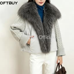 OFTBUY 90% Duck Down Jacket Women Luxury Natural Raccoon Fur Winter Short Puffer Coat Thicken Female Parkas Detachable Sleeve