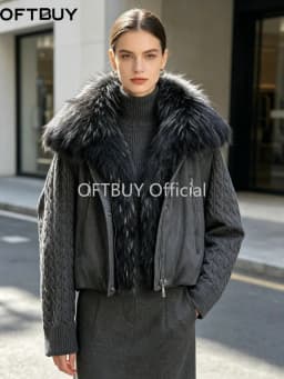 OFTBUY 90% Duck Down Jacket Women Luxury Natural Raccoon Fur Winter Short Puffer Coat Thicken Female Parkas Detachable Sleeve