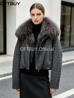 OFTBUY 90% Duck Down Jacket Women Luxury Natural Raccoon Fur Winter Short Puffer Coat Thicken Female Parkas Detachable Sleeve