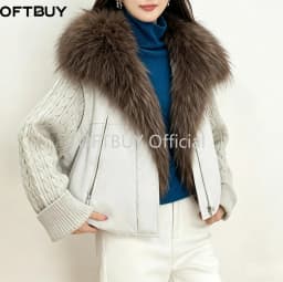 OFTBUY 90% Duck Down Jacket Women Luxury Natural Raccoon Fur Winter Short Puffer Coat Thicken Female Parkas Detachable Sleeve