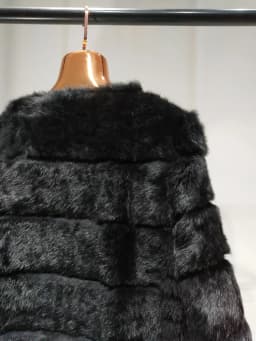 2023 Women New Arrival Genuine Whole Soft Rabbit Fur O Neck Striped Cut Basic For Autumn Winter Real Fur Jacket tsr857