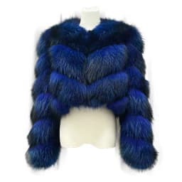 Ladies Winter Luxurious Crop Fur Coat Women Real Raccoon Fur Jacket Long Sleeve V-shaped Hand-cut Thickened Warm Fashion