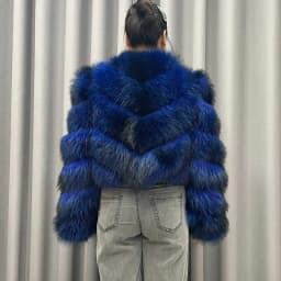 Ladies Winter Luxurious Crop Fur Coat Women Real Raccoon Fur Jacket Long Sleeve V-shaped Hand-cut Thickened Warm Fashion