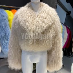 YOLOAgain 2025 Autumn Fashion Warm Short Real Mongolia Sheep Fur Jacket Women Plus Size 8XL Curly Lamb Fur Jacket Female