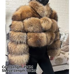 2026 MAOMAOKONG Natural Real Fox Fur Coat Women Winter Long Sleeve Luxury Raccoon Fur Jackets Thick Top Female Furry Coat Vest