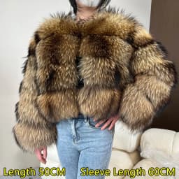 2026 MAOMAOKONG Natural Real Fox Fur Coat Women Winter Long Sleeve Luxury Raccoon Fur Jackets Thick Top Female Furry Coat Vest