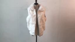 Natural Rabbit Fur Vest Winter Women 100% Genuine Rabbit Fur Gilet Lady Warm Rabbit Fur Sleeveless Jacket With Fox Fur Collar