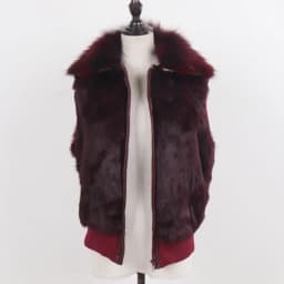 Natural Rabbit Fur Vest Winter Women 100% Genuine Rabbit Fur Gilet Lady Warm Rabbit Fur Sleeveless Jacket With Fox Fur Collar
