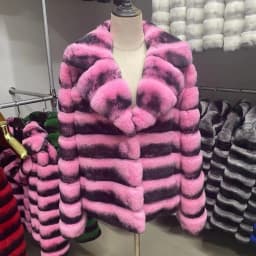 2026New Fashion Winter Women Chinchilla Full Pelt Fur Short Coat Real Rex Rabbit Fur Warm Thick Luxury Outwear Female Jacket