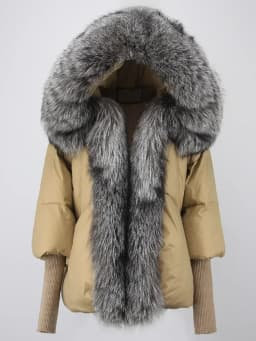 OFTBUY 2023 Real Fox Fur Collar Hooded Winter Jacket Women Natural Thick Warm Loose Oversize Duck Down Coat Streetwear Outerwear