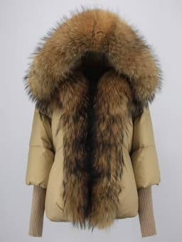 OFTBUY 2023 Real Fox Fur Collar Hooded Winter Jacket Women Natural Thick Warm Loose Oversize Duck Down Coat Streetwear Outerwear