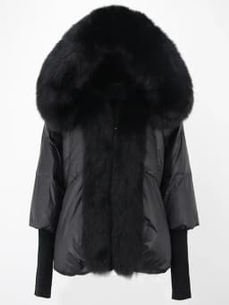 OFTBUY 2023 Real Fox Fur Collar Hooded Winter Jacket Women Natural Thick Warm Loose Oversize Duck Down Coat Streetwear Outerwear