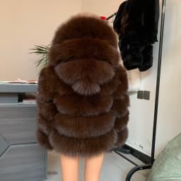 HUAQIUMEISI Children's hooded real fur coat girl boy same style children's Kids fox fur coat children's raccoon fur coat hooded