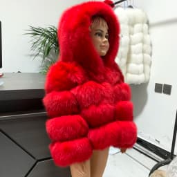 HUAQIUMEISI Children's hooded real fur coat girl boy same style children's Kids fox fur coat children's raccoon fur coat hooded