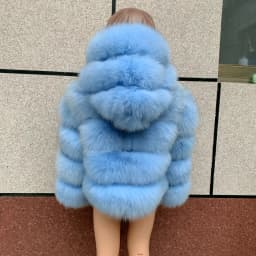 HUAQIUMEISI Children's hooded real fur coat girl boy same style children's Kids fox fur coat children's raccoon fur coat hooded