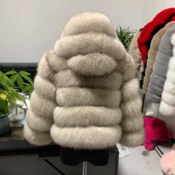 HUAQIUMEISI Children's hooded real fur coat girl boy same style children's Kids fox fur coat children's raccoon fur coat hooded
