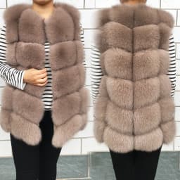 2023 New Women's Winter Real Fur Coat High Quality Natural Fox Fur Vest Fashion Luxurious Warm Sleeveless Dark buckle jacket