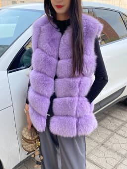 2023 New Women's Winter Real Fur Coat High Quality Natural Fox Fur Vest Fashion Luxurious Warm Sleeveless Dark buckle jacket