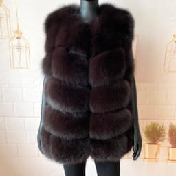 2023 New Women's Winter Real Fur Coat High Quality Natural Fox Fur Vest Fashion Luxurious Warm Sleeveless Dark buckle jacket