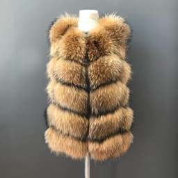 2023 New Women's Winter Real Fur Coat High Quality Natural Fox Fur Vest Fashion Luxurious Warm Sleeveless Dark buckle jacket