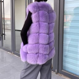 2023 New Women's Winter Real Fur Coat High Quality Natural Fox Fur Vest Fashion Luxurious Warm Sleeveless Dark buckle jacket