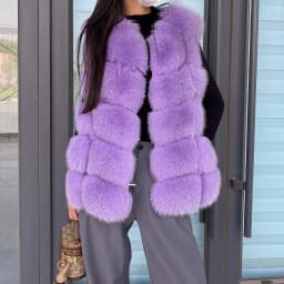 2023 New Women's Winter Real Fur Coat High Quality Natural Fox Fur Vest Fashion Luxurious Warm Sleeveless Dark buckle jacket
