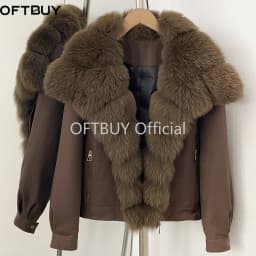 OFTBUY 2026 New Winter Female Duck Down Parka Real Fox Fur Collar Women Natural Fur Warm Jacket Fur Cuffs Casual Coat Outerwear