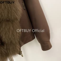 OFTBUY 2026 New Winter Female Duck Down Parka Real Fox Fur Collar Women Natural Fur Warm Jacket Fur Cuffs Casual Coat Outerwear