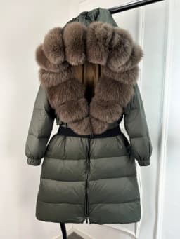 2025 New Natural Thick Warm 90% White Duck Down Coat Long Winter Jacket Women Real Big Fox Fur Collar Belt Loose Puffer Parka
