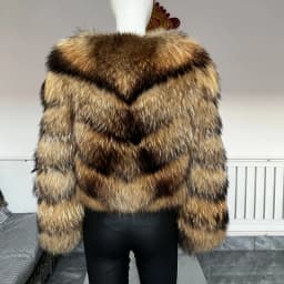 BEIZIRU Women's Real Raccoon Fur Coat Winter Jacket with Turndown Collar Natural Luxury Thick Top