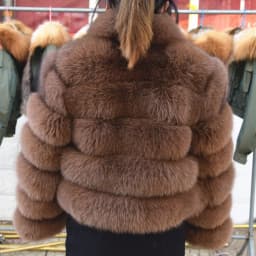 QUEENTINA Fox Fur Coat Real Winter New Outwears Women's Fashion Luxury Jacket High Quality Clothing Natural And Stand Collar