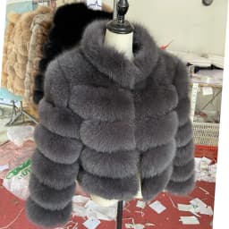 QUEENTINA Fox Fur Coat Real Winter New Outwears Women's Fashion Luxury Jacket High Quality Clothing Natural And Stand Collar
