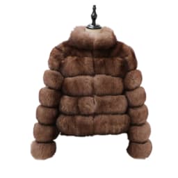 QUEENTINA Fox Fur Coat Real Winter New Outwears Women's Fashion Luxury Jacket High Quality Clothing Natural And Stand Collar