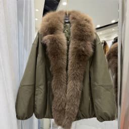 OFTBUY Winter Elastic Hem Thick Women's Coat Women Oversized Cocoon Coat Large Real Fox Fur Collar White Duck Down Jacket