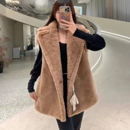Teddy Bear Coat Camel Sleeveless Coat Winter Women Warm Jacket Sand Brown Alpaca Coat Women Loose Fashion Casual Commute 2022New