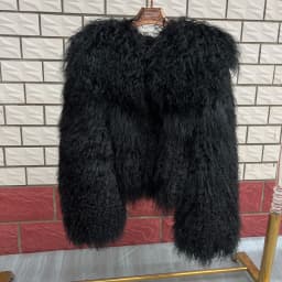 New Style Genuine 100% Mongolian Sheepskin Real Fur Large Collar Brow Jacket Women Winter Coat High-Quality Sheepskin OverCoat