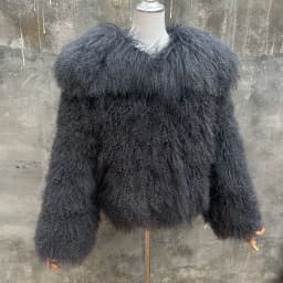 New Style Genuine 100% Mongolian Sheepskin Real Fur Large Collar Brow Jacket Women Winter Coat High-Quality Sheepskin OverCoat