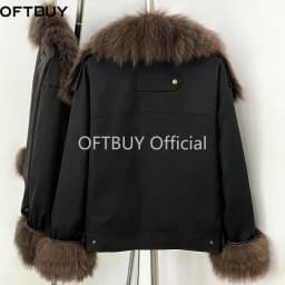 OFTBUY 2026 New Winter Duck Down Women Real Fox Fur Collar Parka Female Warm Puffer Jacket Fur Cuffs Casual Coat Outerwear