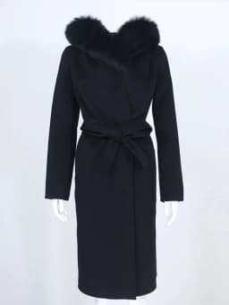 OFTBUY Real Fur Coat Winter Jacket Women Natural Fox Fur Collar Hooded Cashmere Wool Blends Long Outerwear Lady Streetwear